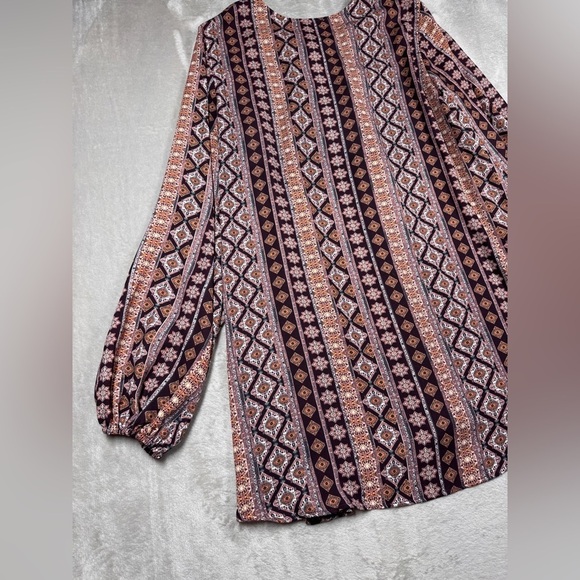 Show Me Your MuMu Lightning Bird Tunic Floral Boho Striped Lace Up Mini Dress M - Picture 11 of 16